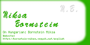 miksa bornstein business card